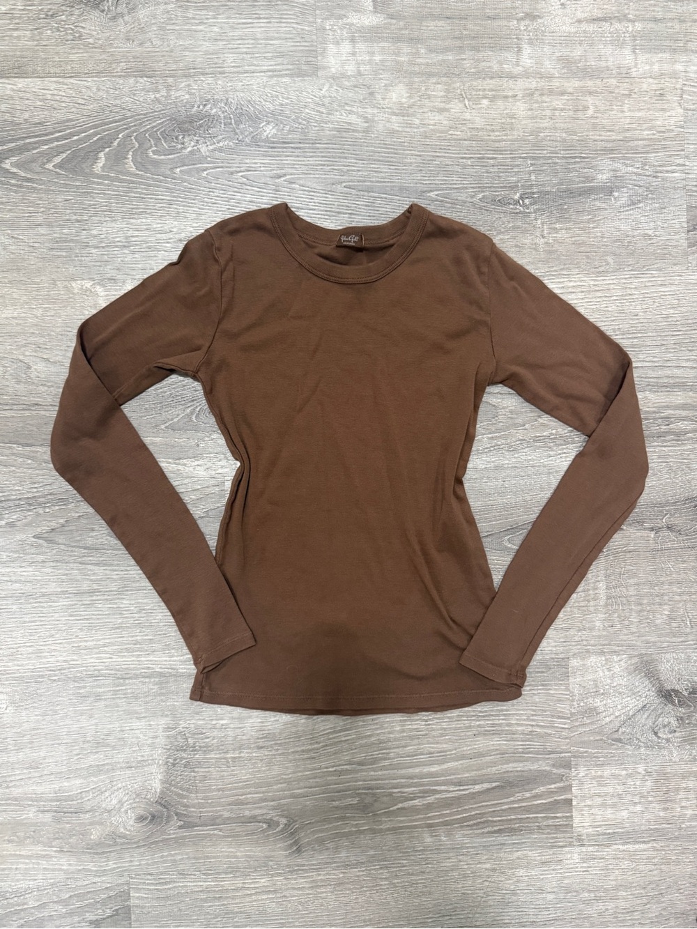 Brandy Melville Brown Long Sleeve Crewneck Top